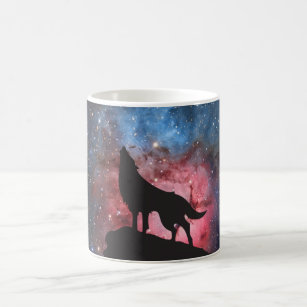 Wolf Howling in Galaxy Coffee Mug