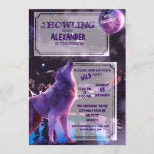 Wolf Howling  Invitation d'anniversaire d'Hallowee