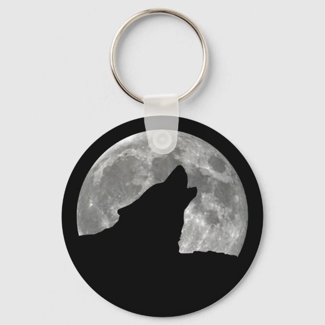 wolf howling keychain (Front)