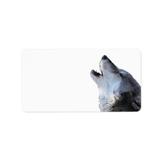 wolf howling label (Front)