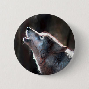 Wolf Howling Lone Wolf 2 Inch Round Button