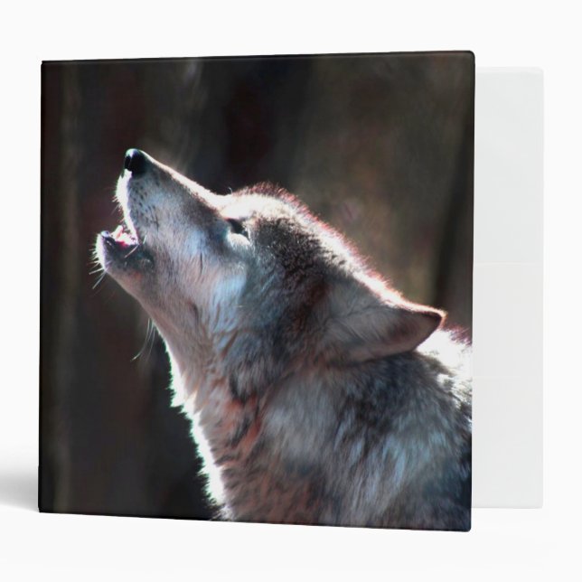 Wolf Howling Lone Wolf Binder (Front/Inside)