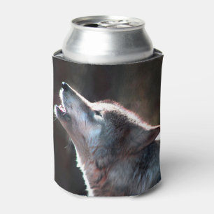 Wolf Howling Lone Wolf Can Cooler