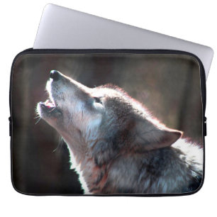 Wolf Howling Lone Wolf Laptop Sleeve