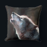 Wolf Howling Lone Wolf Throw Pillow<br><div class="desc">Wolf howling,  if you love wolves or are a lone wolf this is for you.  Take this wild wolf home with you and live on the wild side.</div>