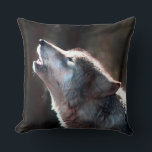 Wolf Howling Lone Wolf Throw Pillow<br><div class="desc">Wolf howling, if you love wolves or are a lone wolf this is for you. Take this wild wolf home with you and live on the wild side.</div>