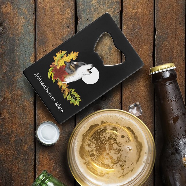 Wolf Howling Moon Credit Card Bottle Opener (Creator Uploaded)
