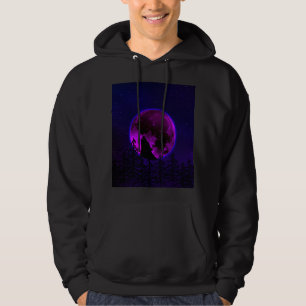 WOLF HOWLING MOON MAGENTA   HOODIE