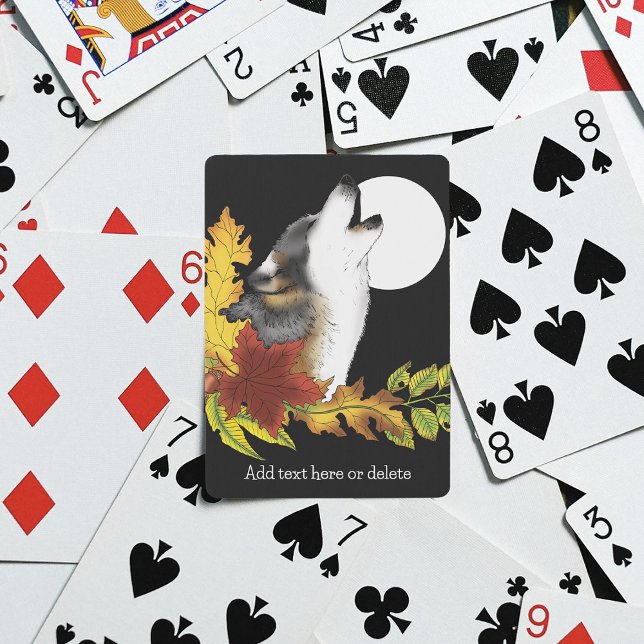 Wolf Howling Moon Playing Cards (Creator Uploaded)