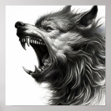Wolf howling pencil art