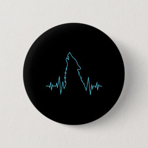 Wolf Howling Pulse Heartbeat Wolves Costume Animal 2 Inch Round Button