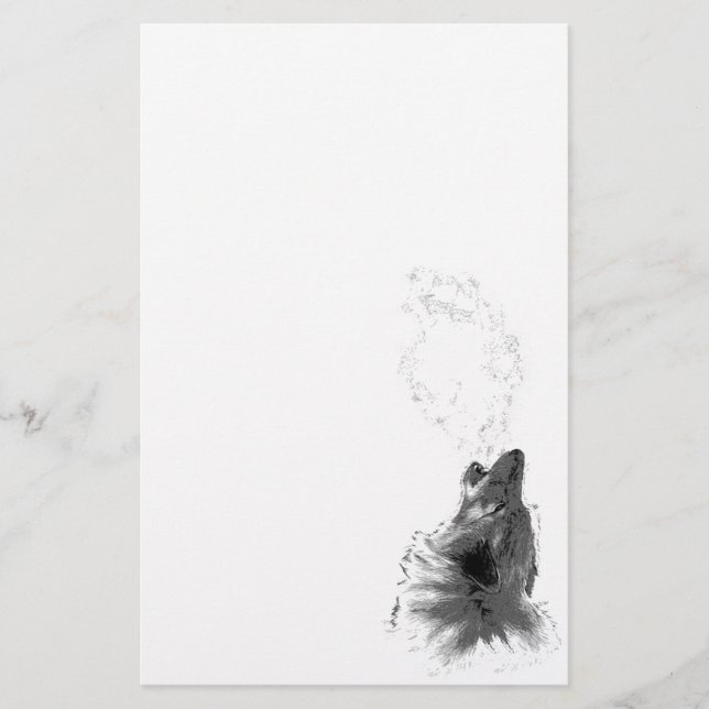 Wolf Howling Stationery (Front)