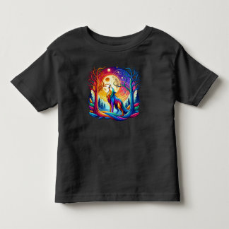 Wolf Howling Under a Surreal Sky Toddler T-shirt