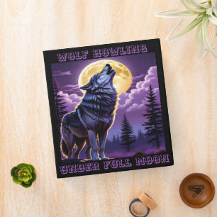 Wolf Howling Under Full Moon. Binder