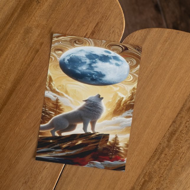 Wolf Howling Under The Moon Postcard (Creator Uploaded)