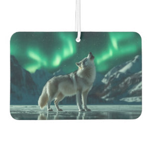 Wolf Howling Under the Northern Lights Air Freshener