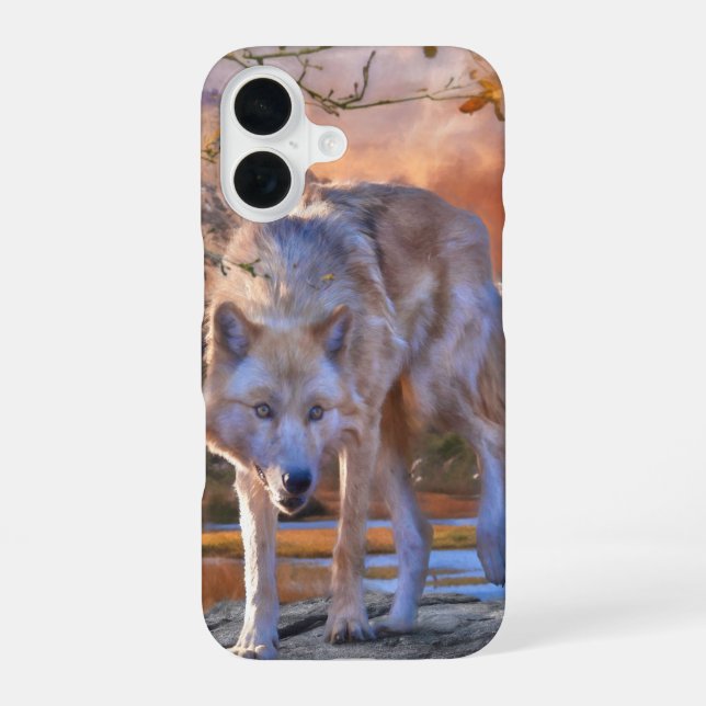 Wolf HUNTING GROUNDS iPhone 16 Case (Back)