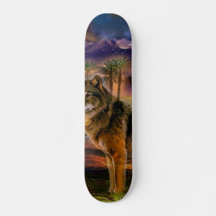 Wolf hunting in mountain skateboard