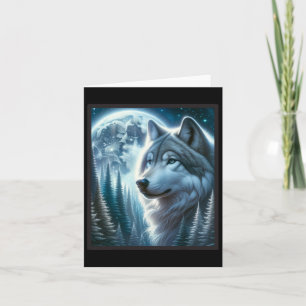 Wolf Icy Moon Galaxy Hunting Ground Grey Wolves Fo Card