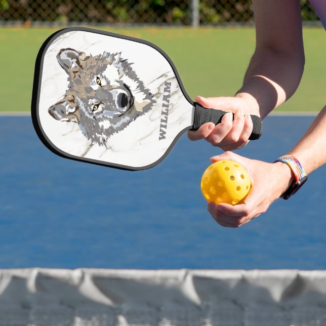 Wolf Illustration  Pickleball Paddle (Insitu)