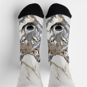Wolf Illustration  Socks
