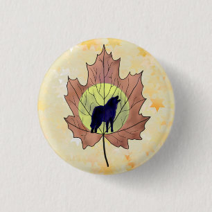 Wolf im Ahornblatt 1 Inch Round Button