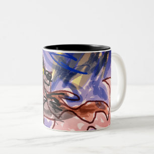 Wolf in autumn Two-Tone coffee mug