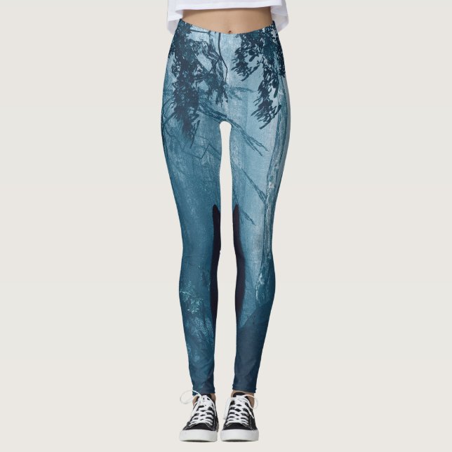 Wolf in Dark Forest. Leggings (Front)