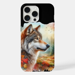 Wolf in Forest: A Stunning Blend of Nature iPhone 15 Pro Max Case
