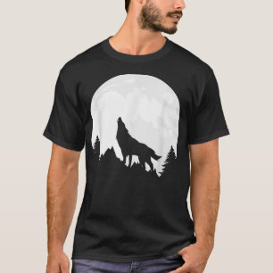 Wolf in moon light Night Horror Mountain Cool Wolv T-Shirt