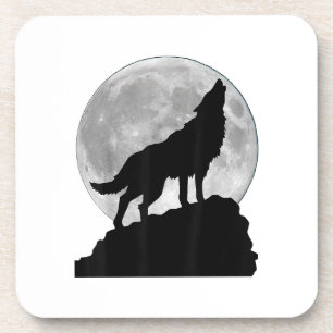 Wolf in moon light T Shirt - Cool full dog pup how Coaster