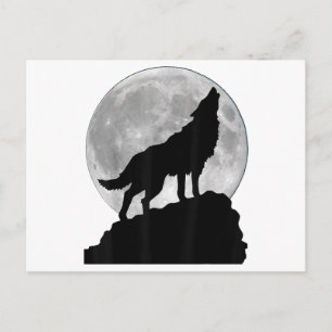 Wolf in moon light T Shirt - Cool full dog pup how Holiday Postcard