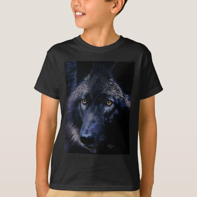 Wolf in moonlight (a) T-Shirt (Front)