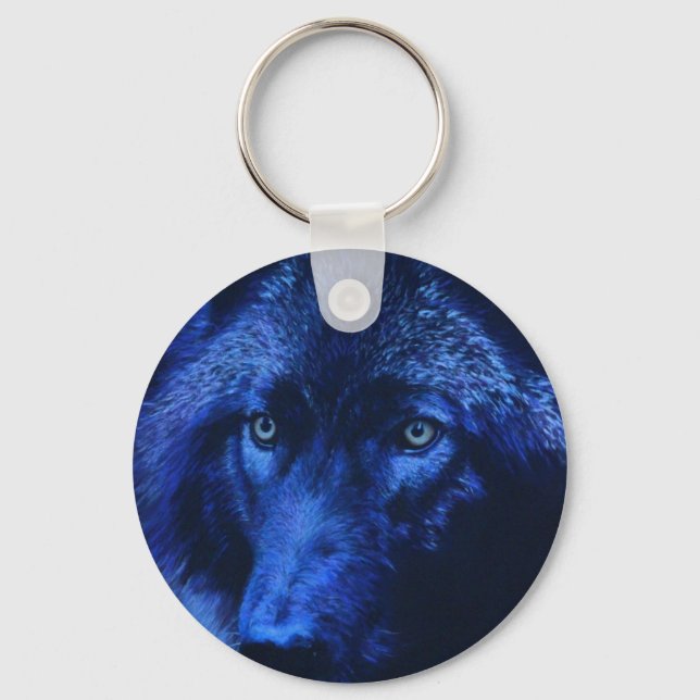 Wolf in moonlight (b) keychain (Front)