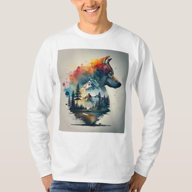 wolf in mountain T-Shirt (Front)