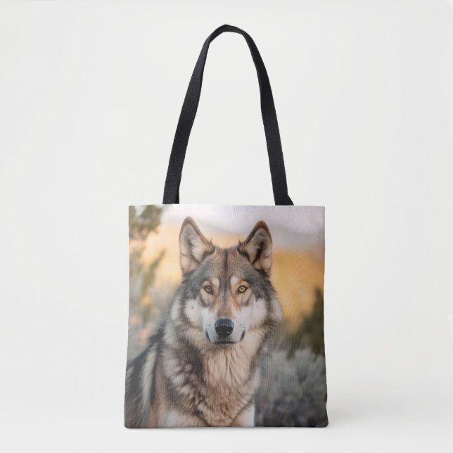 Wolf in nature tote bag (Front)