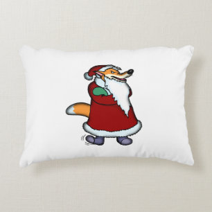 Wolf in Santa Claus Clothing Decorative Pillow