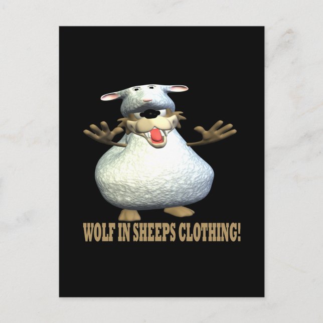 Wolf In Sheeps Clothing Postcard (Front)