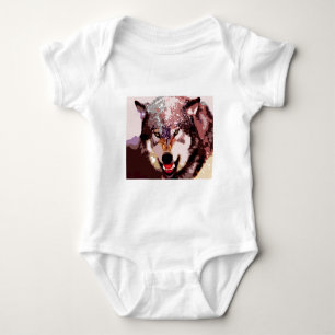 Wolf in Snow Baby Bodysuit