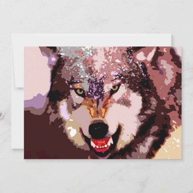 Wolf in Snow Invitation (Front)