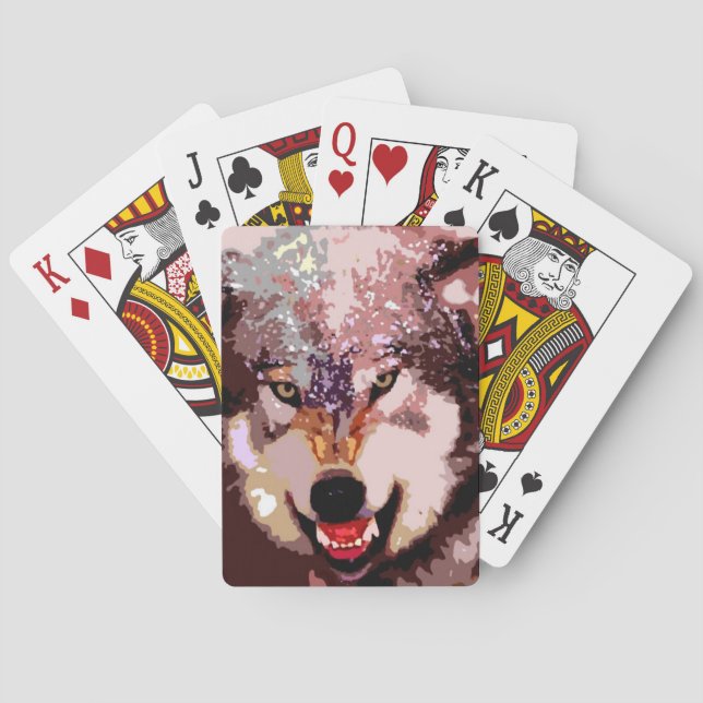 Wolf in Snow Playing Cards (Back)