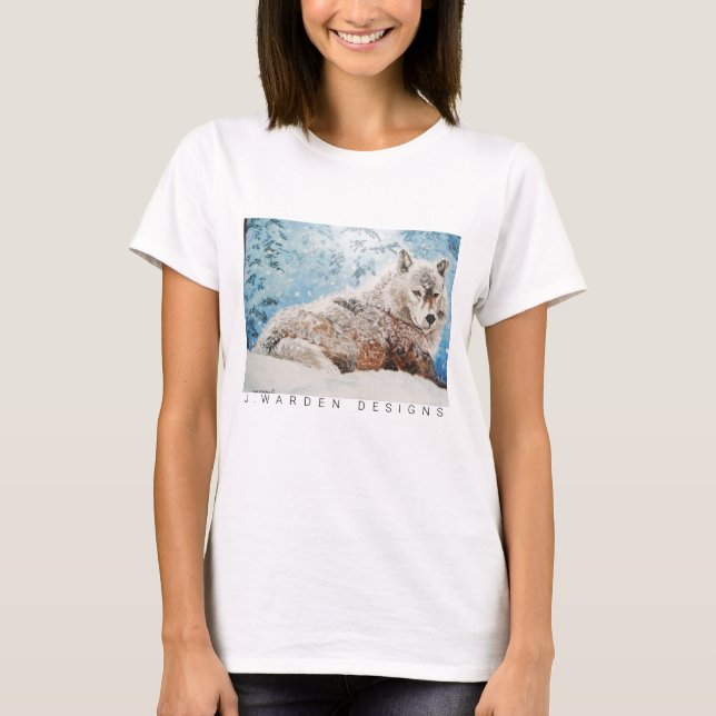 Wolf In Snow T-Shirt Women's (Front)