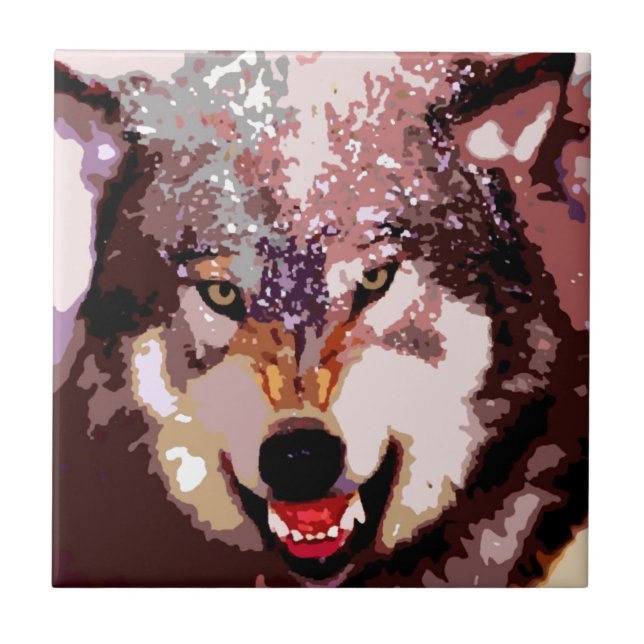 Wolf in Snow Tile (Front)