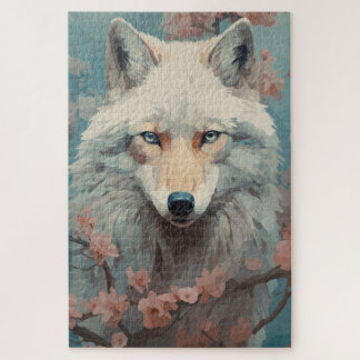 Wolf in Spring Blossom Jigsaw Puzzle
