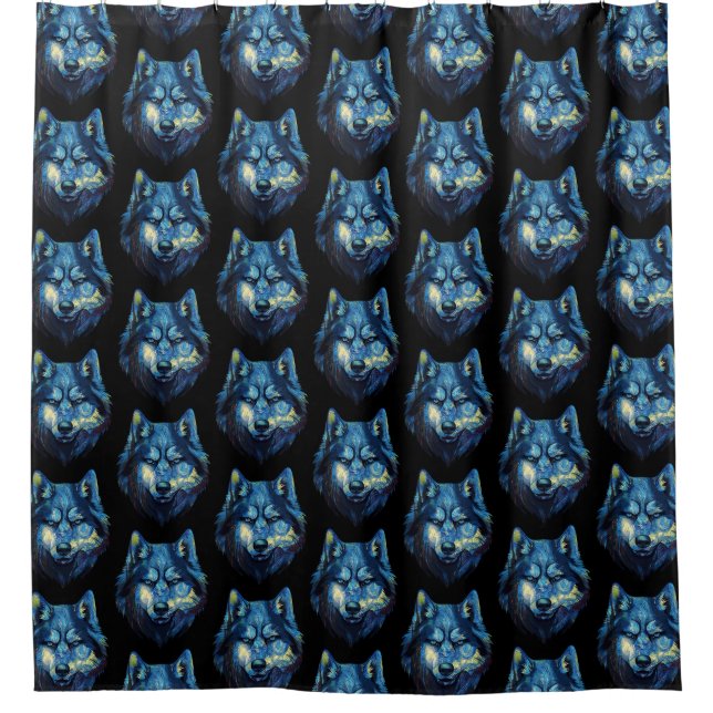Wolf in starry night abstract wildlife (Front)