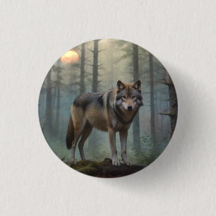 Wolf in the Forest 1 Inch Round Button