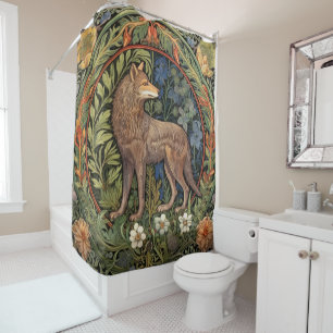 Wolf in the forest art nouveau