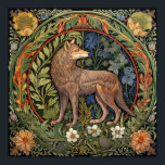Wolf in the forest art nouveau poster<br><div class="desc">Wolf in the forest art nouveau style.</div>