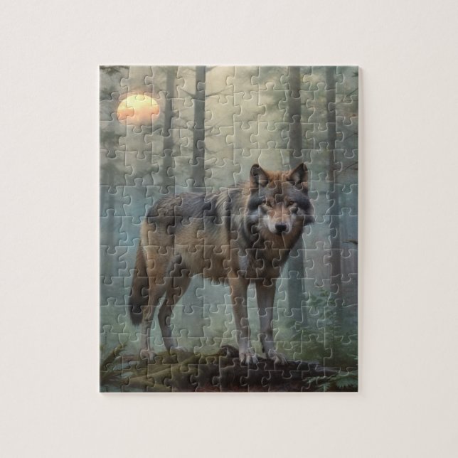 Wolf in the Forest Jigsaw Puzzle (Vertical)