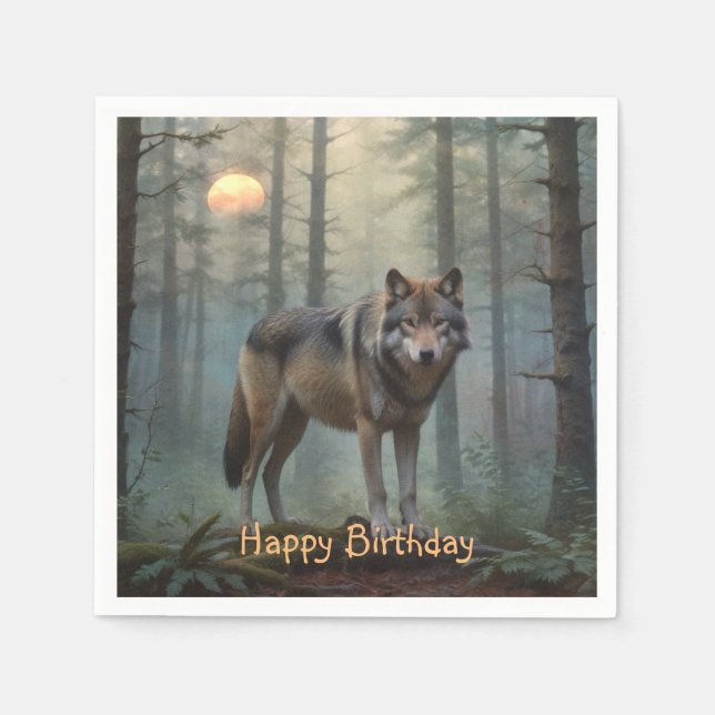 Wolf in the Forest Napkin (Front)